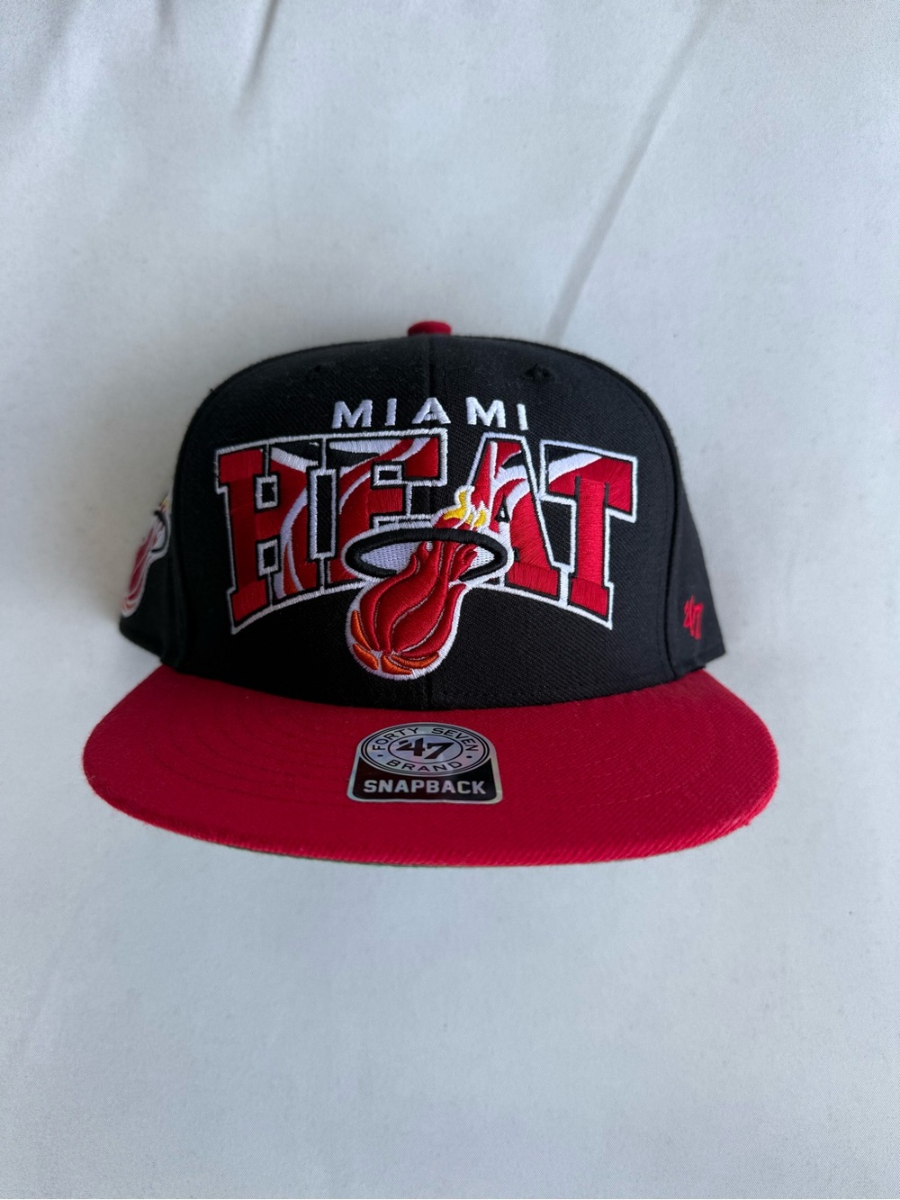 '47 Miami Heat Black and Red Snapback Cap